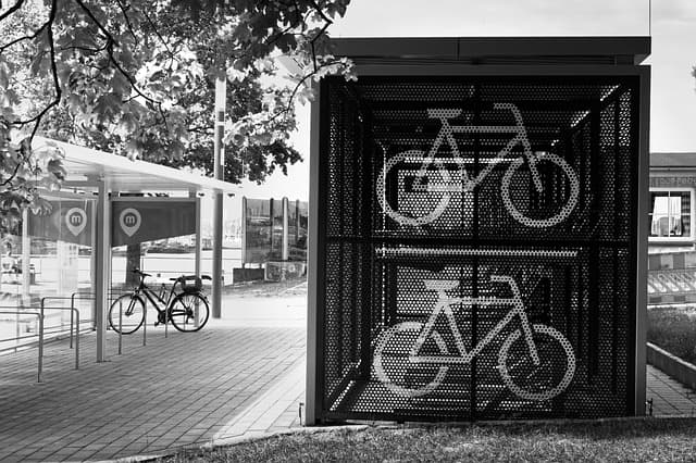 En cykelparkering